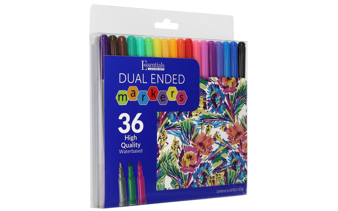 Essentials By Leisure Arts Arts Double Ended Marker Set 36pc
